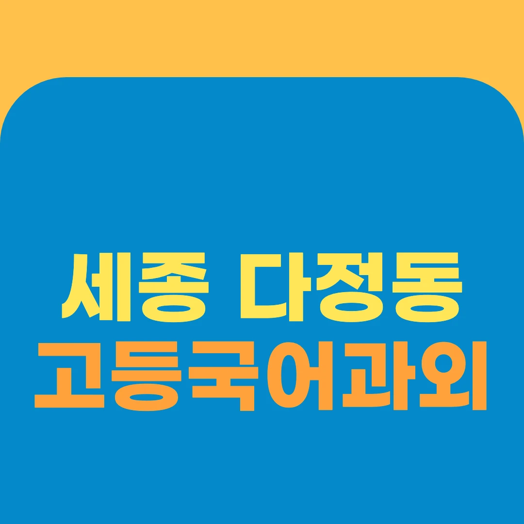 세종 다정동 고등국어과외