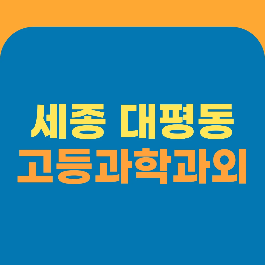 세종 대평동 고등과학과외