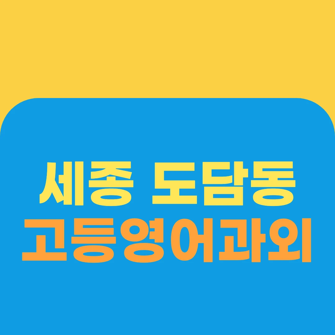 세종 도담동 고등영어과외