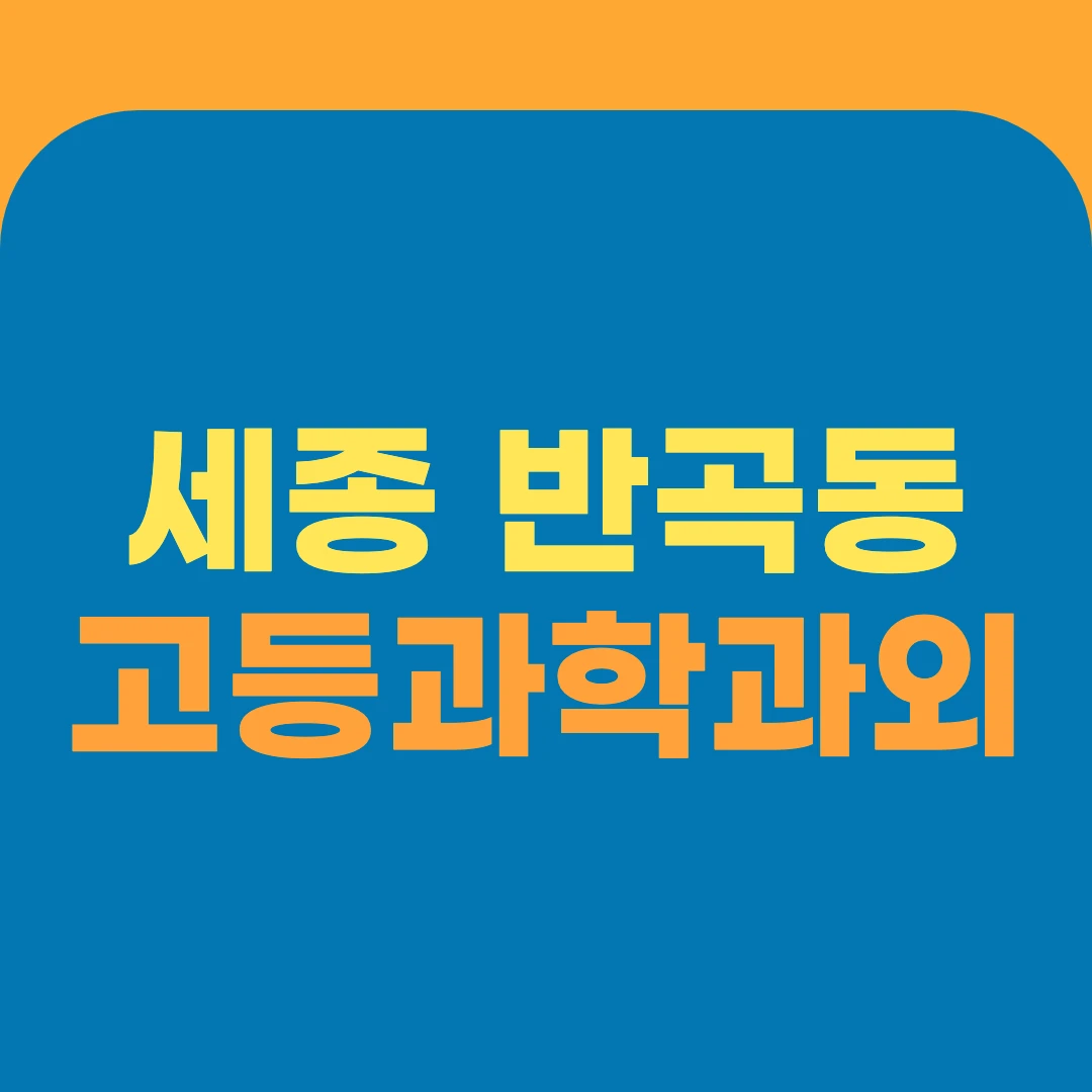 세종 반곡동 고등과학과외