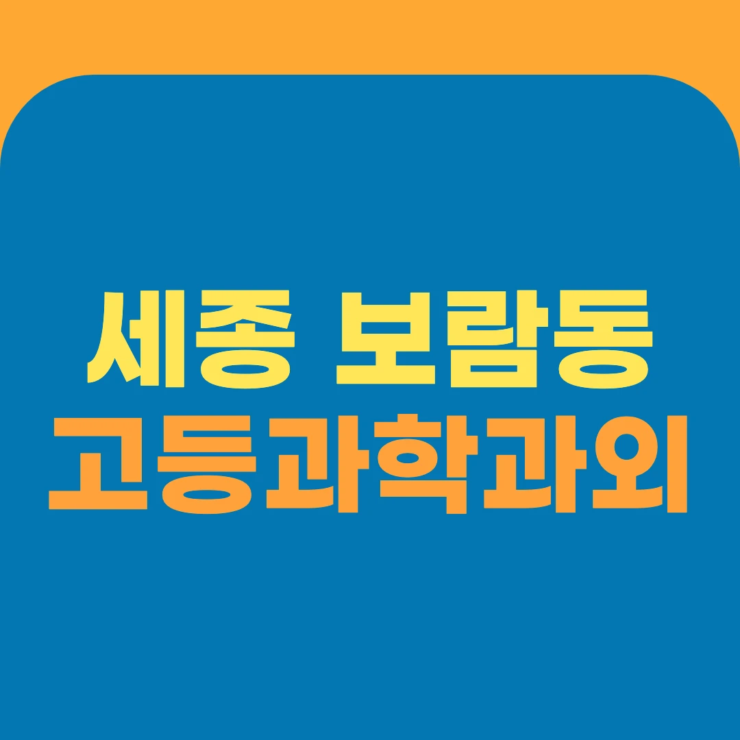 세종 보람동 고등과학과외