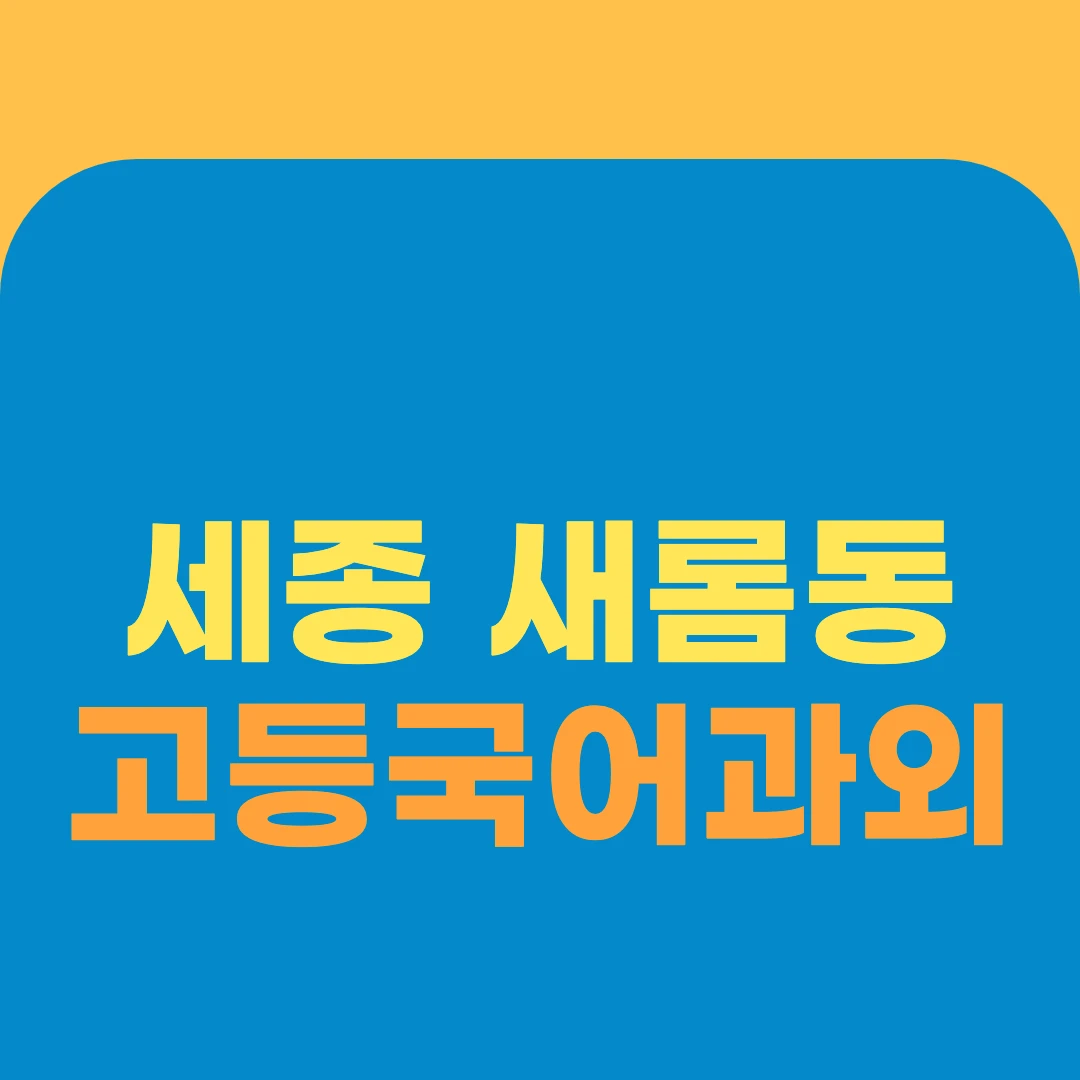 세종 새롬동 고등국어과외