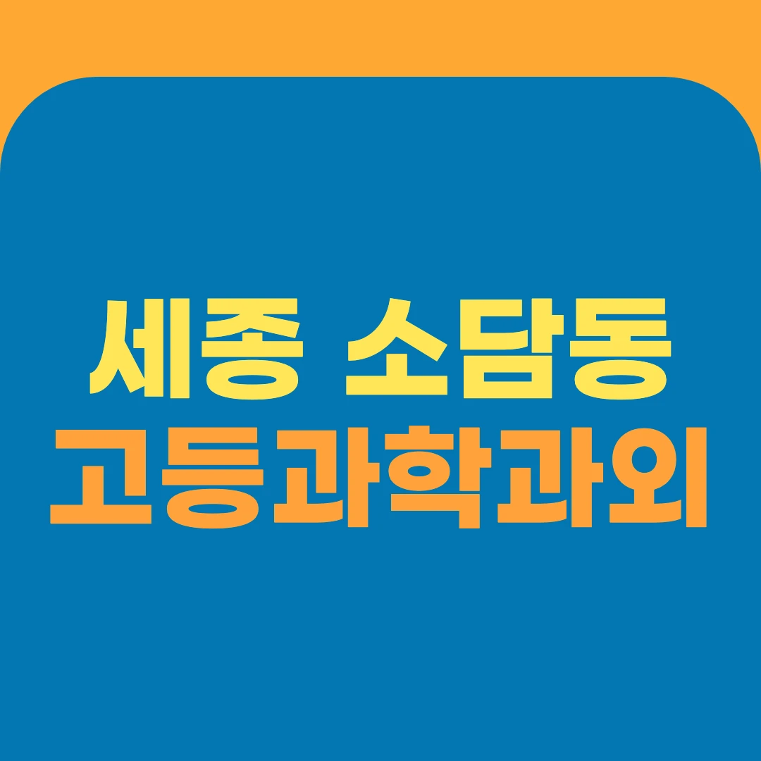 세종 소담동 고등과학과외