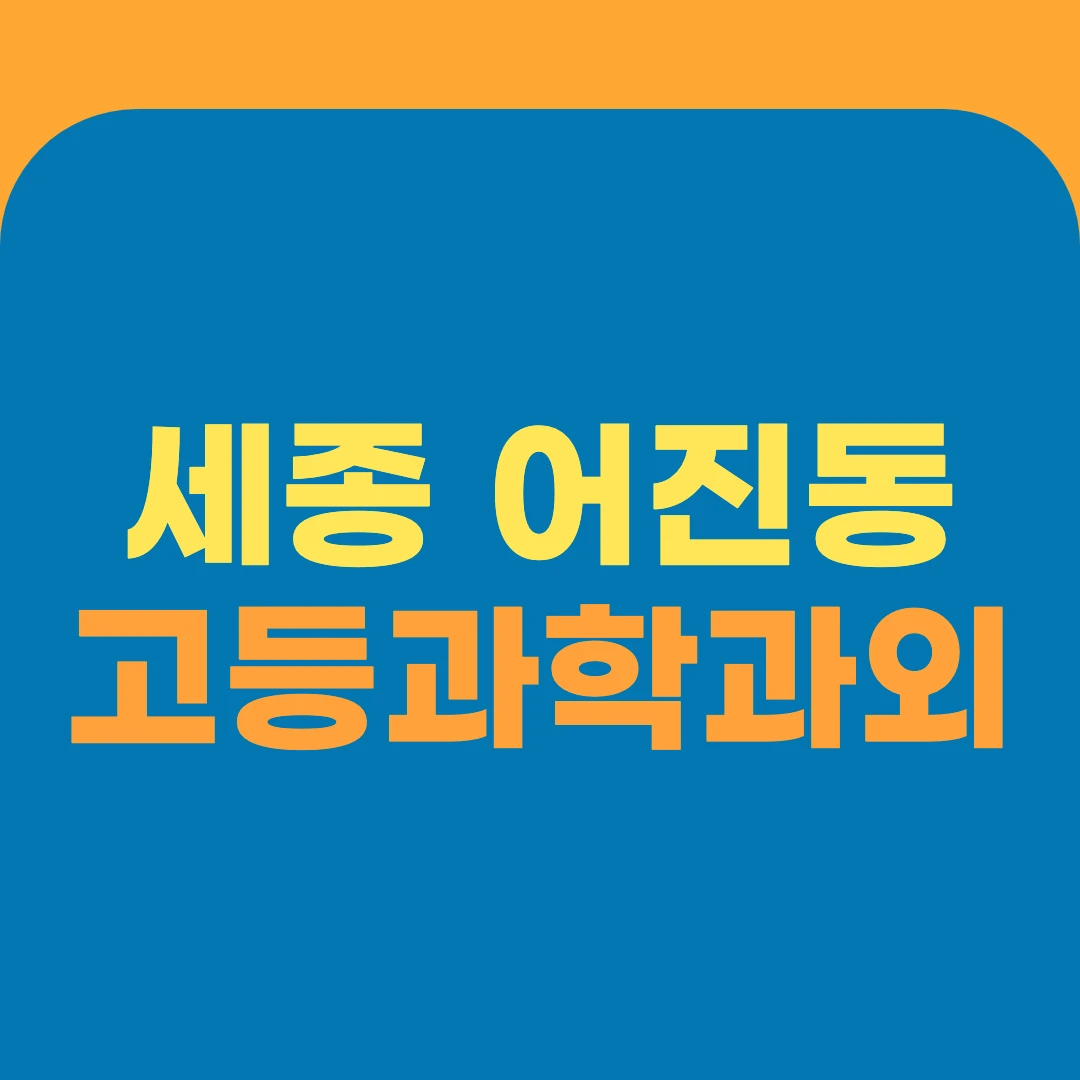 세종 어진동 고등과학과외