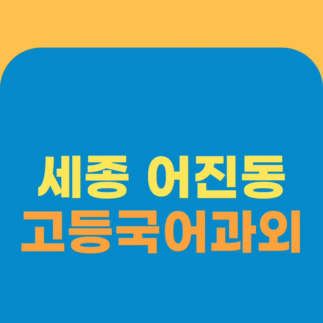 세종 어진동 고등국어과외