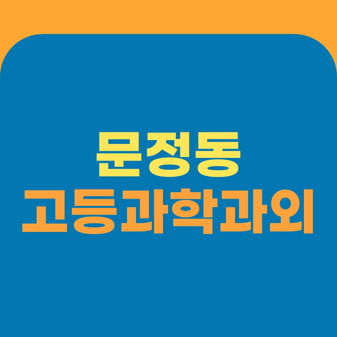 문정동 고등과학과외