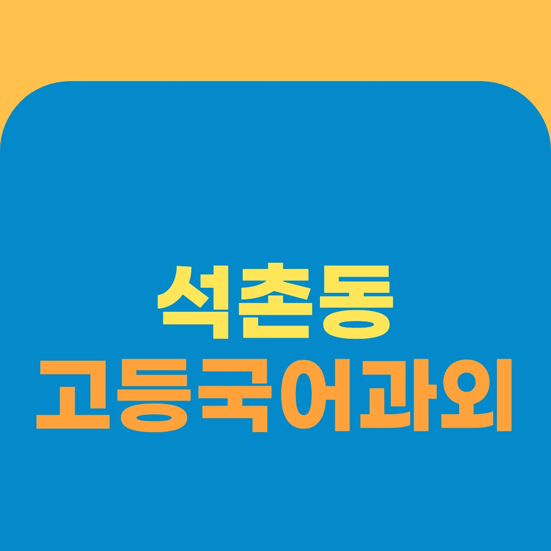석촌동 고등국어과외