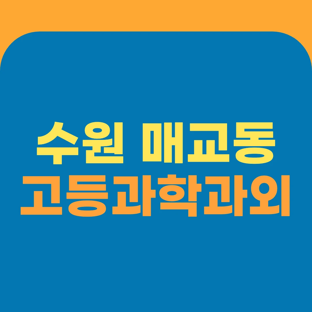 수원 매교동 고등과학과외