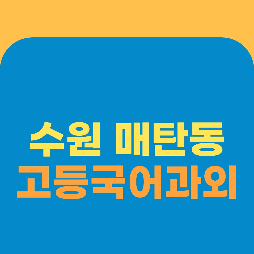 수원 매탄동 고등국어과외