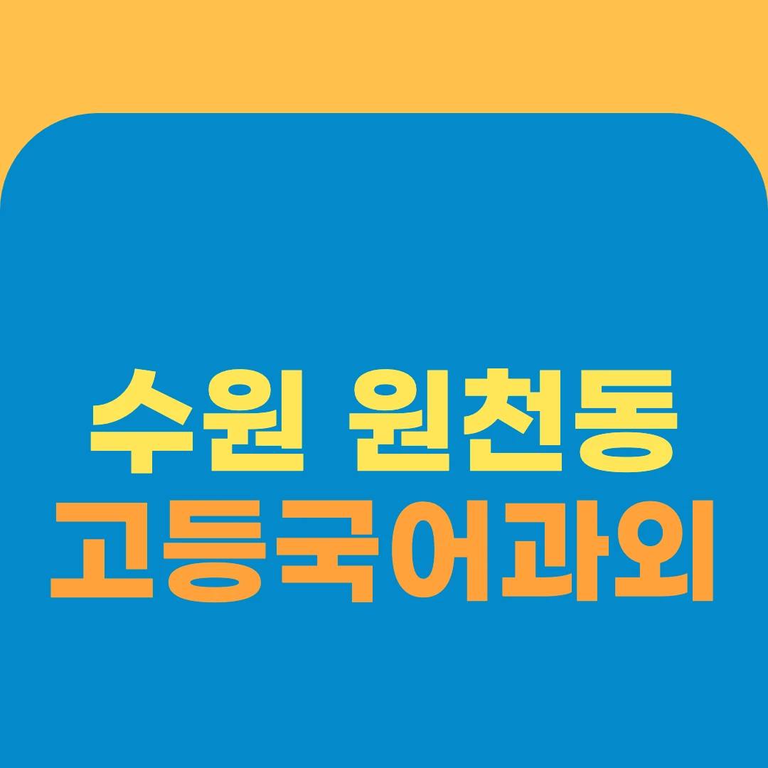 수원 원천동 고등국어과외