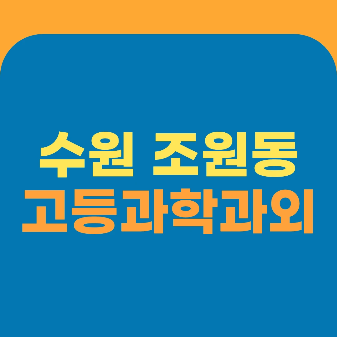 수원 조원동 고등과학과외