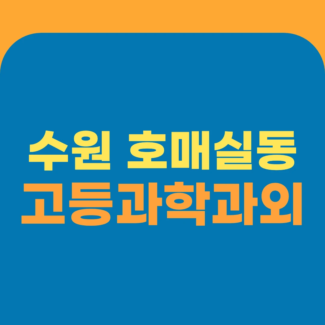 수원 호매실동 고등과학과외