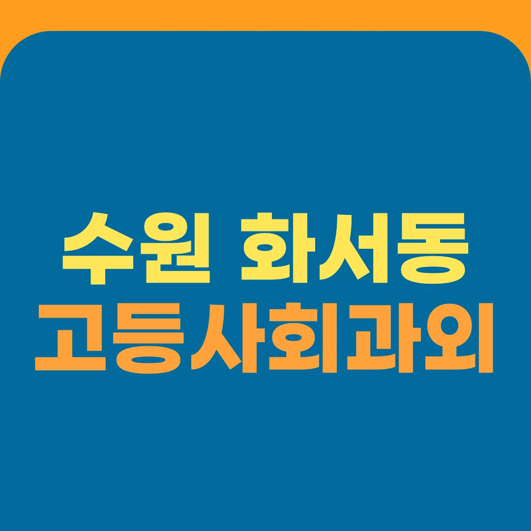 수원 화서동 고등사회과외