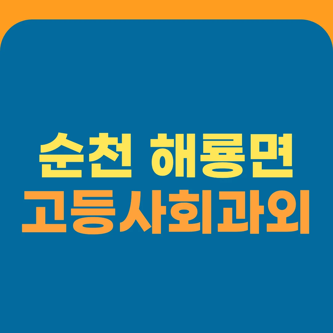 순천 해룡면 고등사회과외