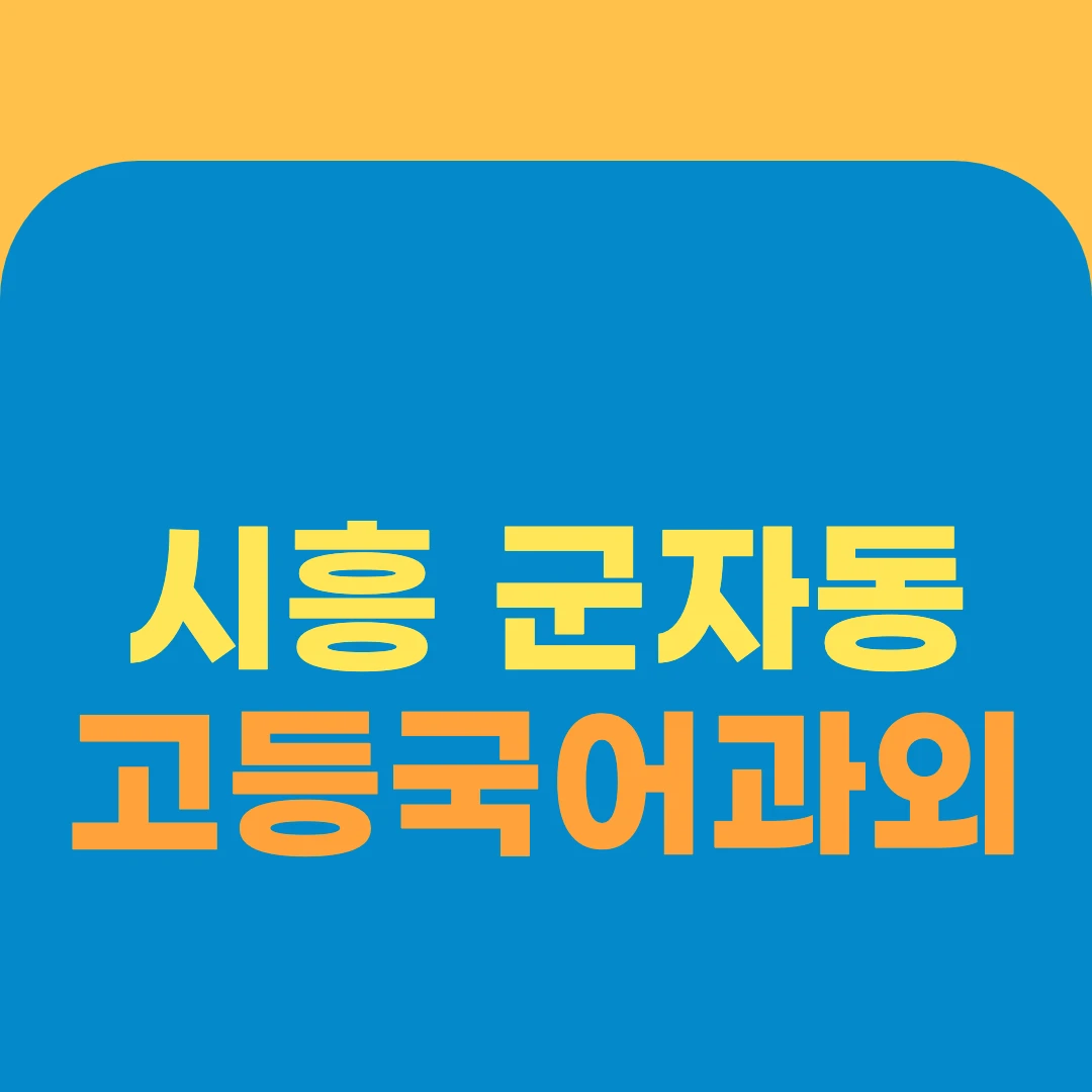 시흥 군자동 고등국어과외
