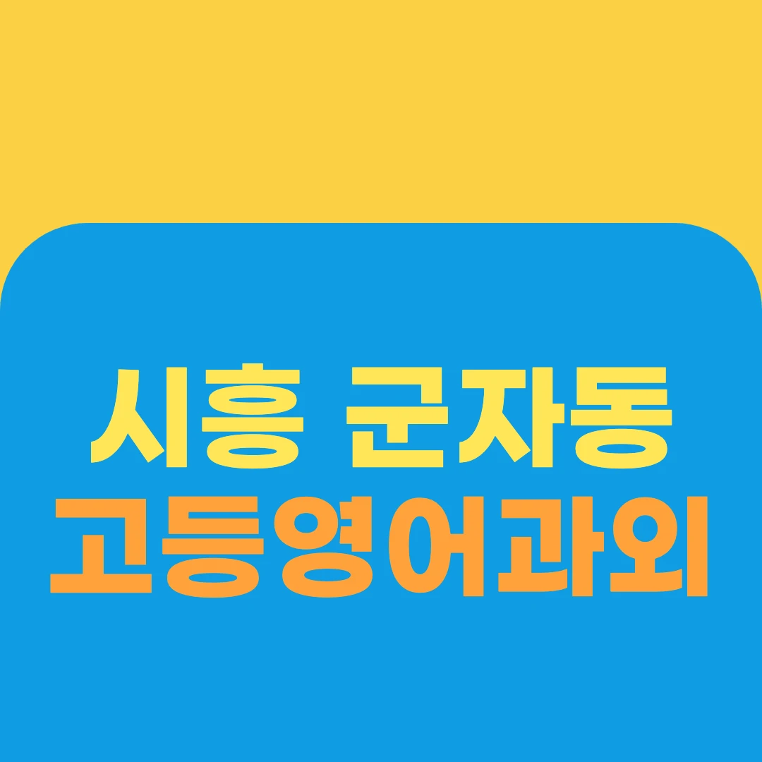 시흥 군자동 고등영어과외