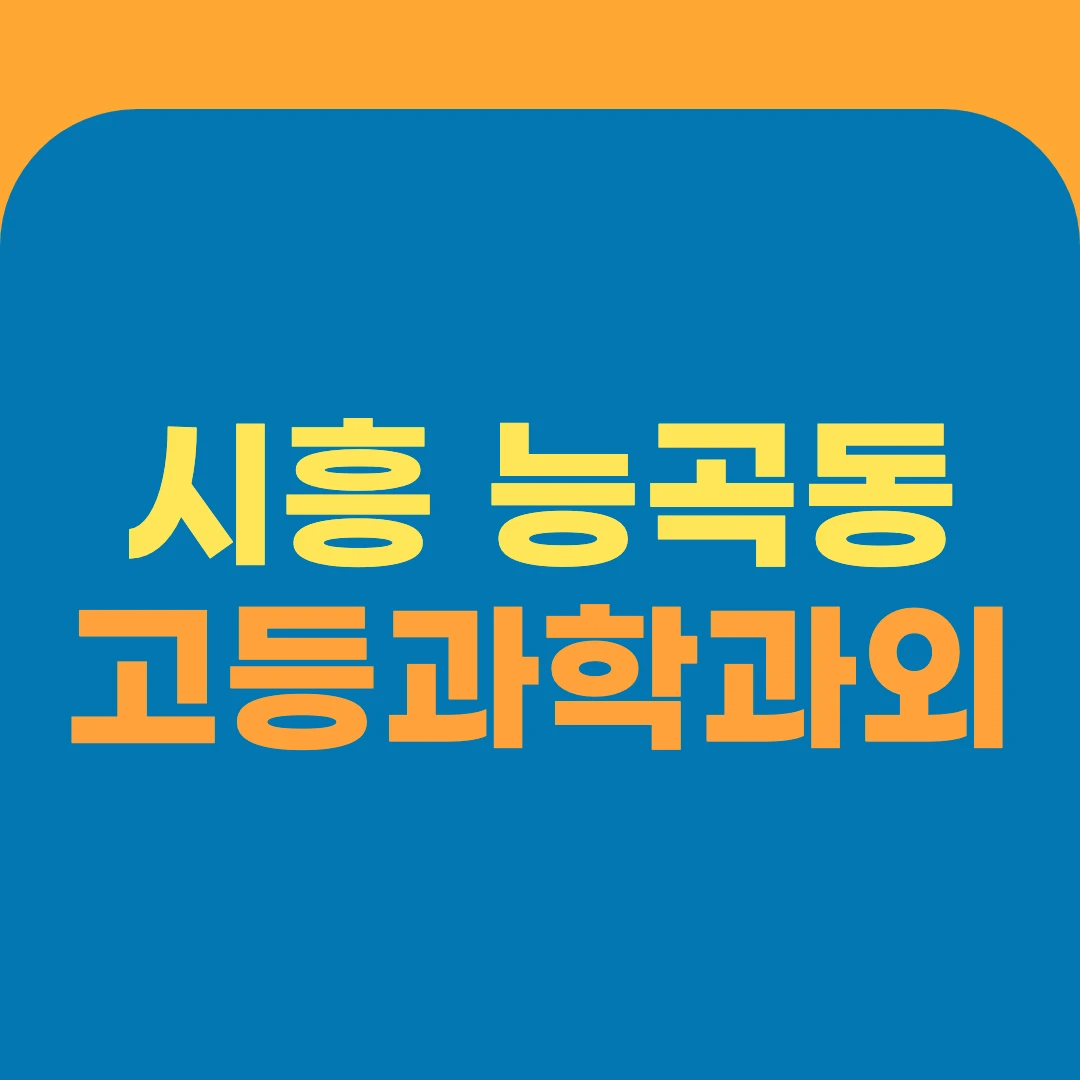 시흥 능곡동 고등과학과외