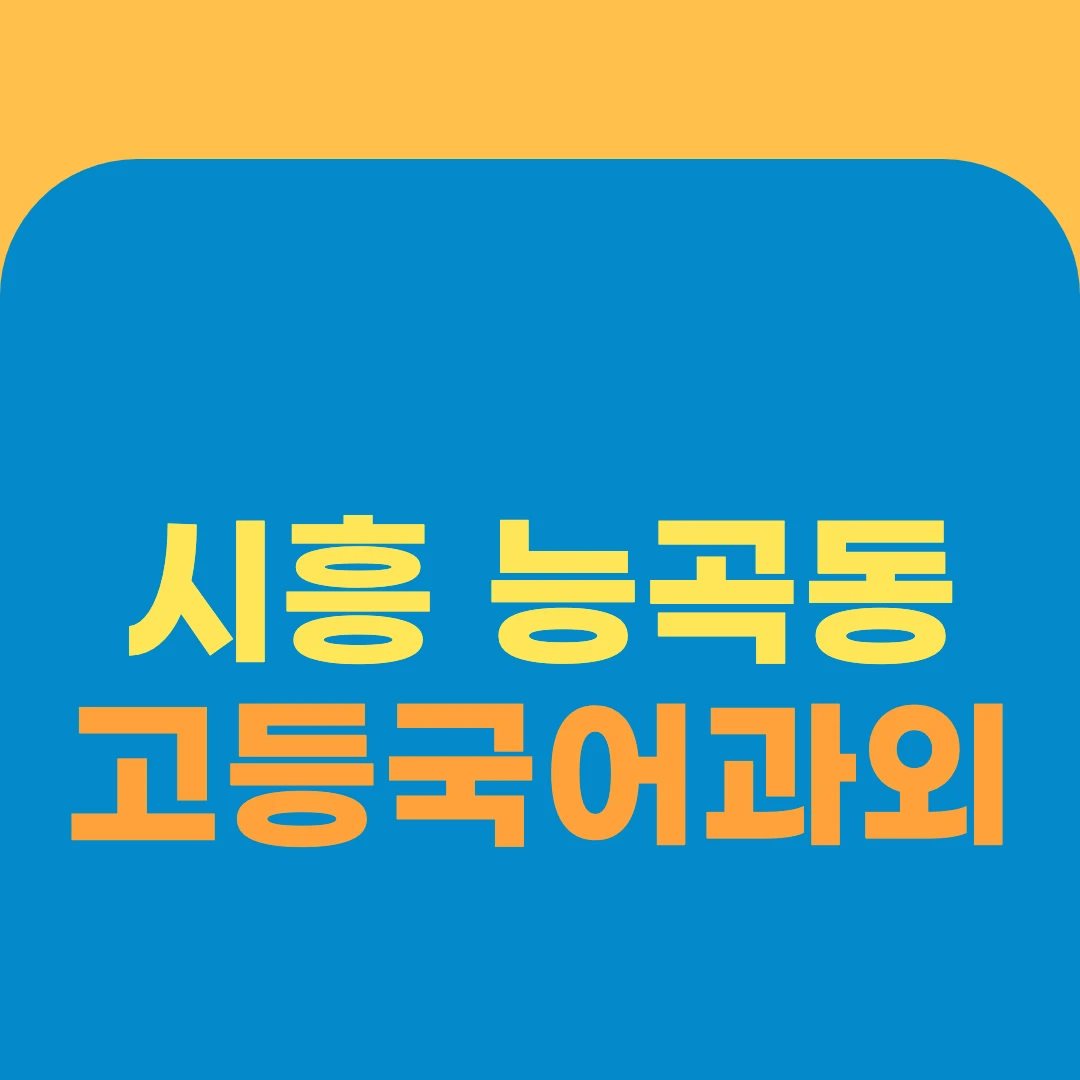 시흥 능곡동 고등국어과외