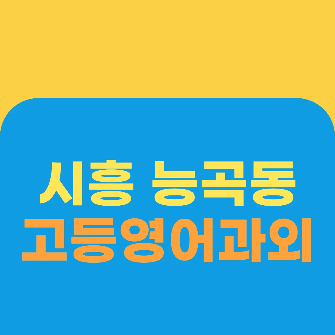 시흥 능곡동 고등영어과외