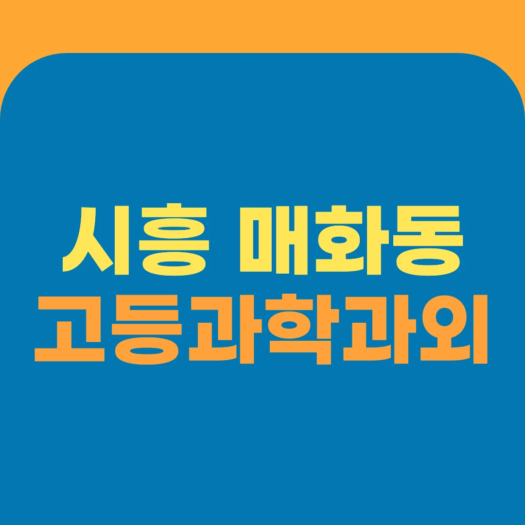 시흥 매화동 고등과학과외