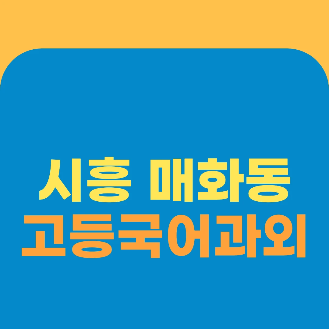 시흥 매화동 고등국어과외