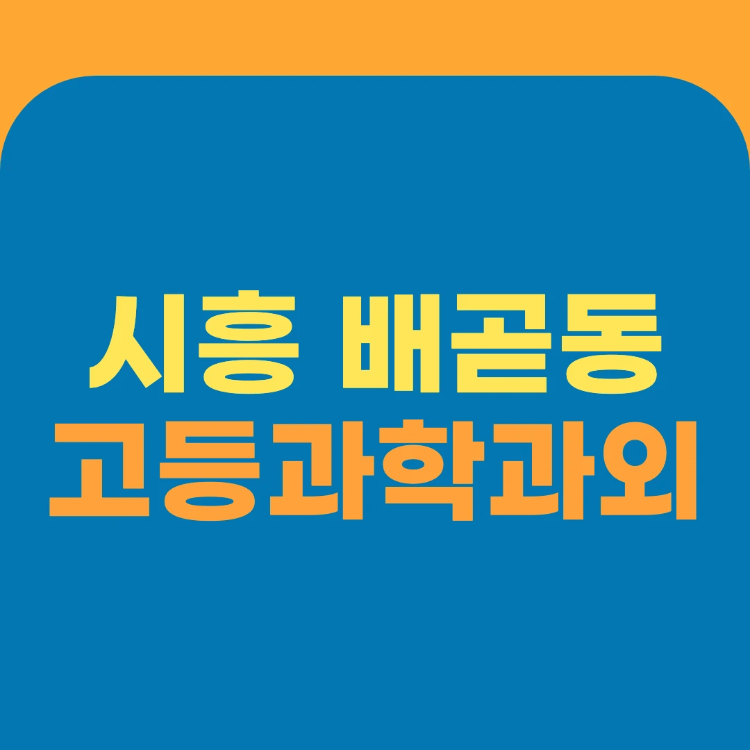 시흥 배곧동 고등과학과외