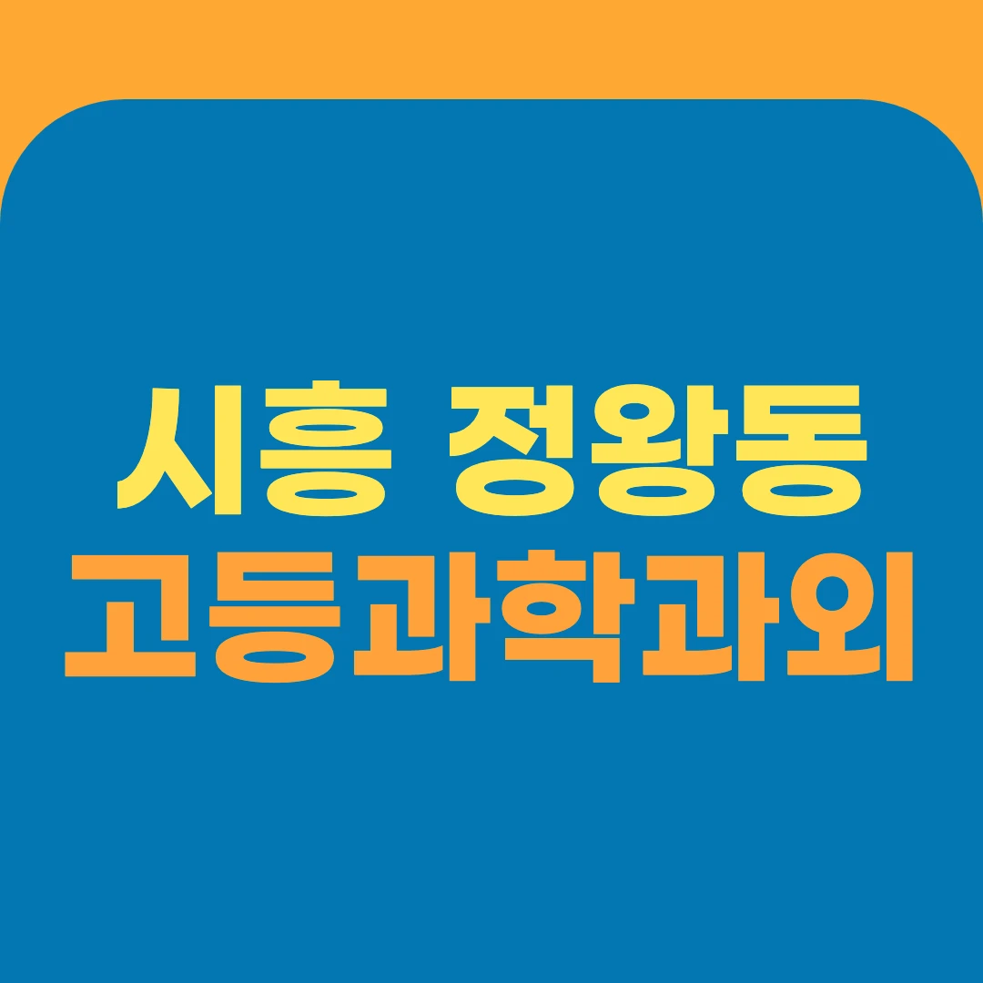시흥 정왕동 고등과학과외