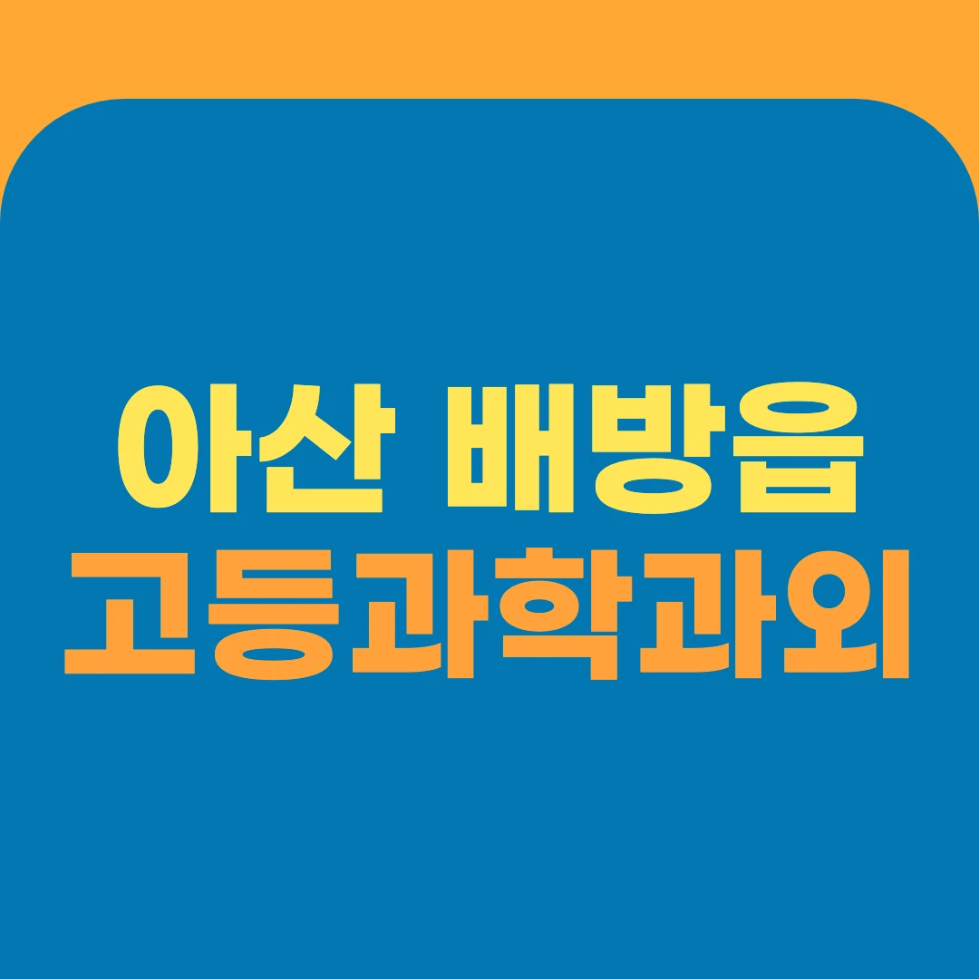아산 배방읍 고등과학과외