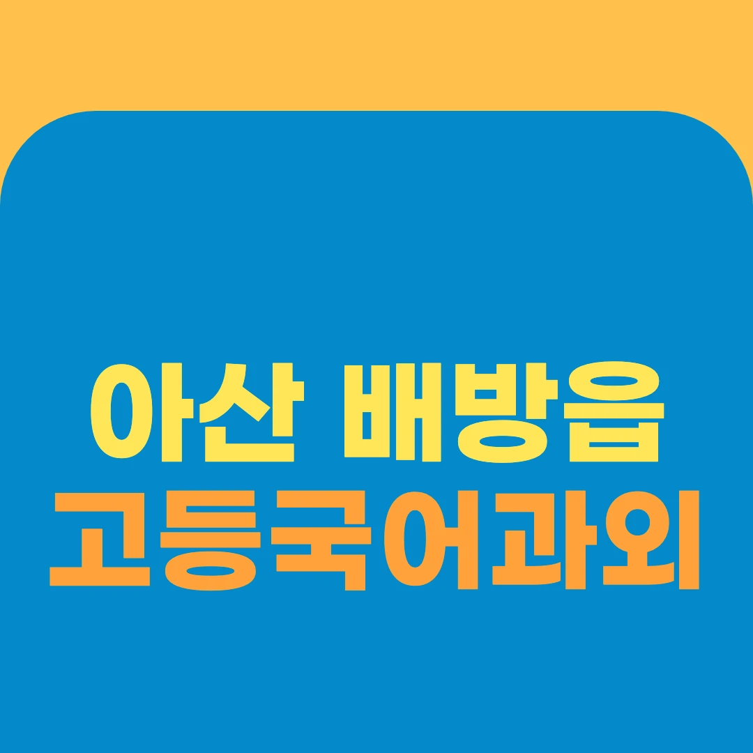 아산 배방읍 고등국어과외