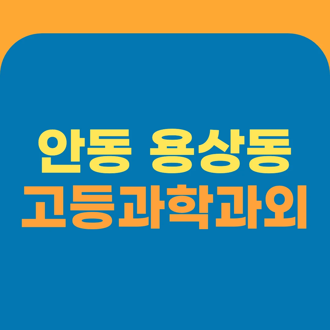 안동 용상동 고등과학과외
