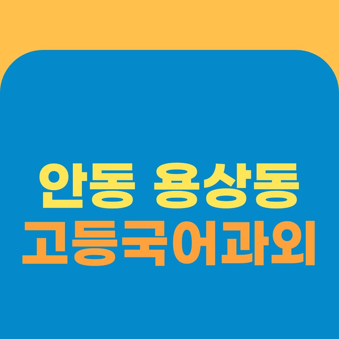 안동 용상동 고등국어과외