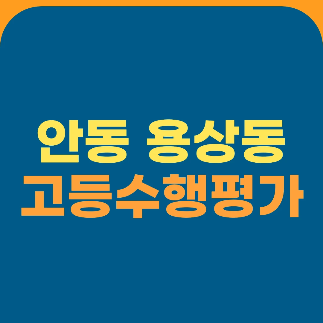 안동 용상동 고등수행평가