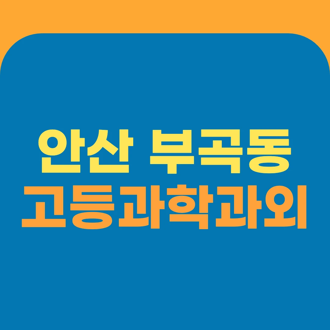 안산 부곡동 고등과학과외