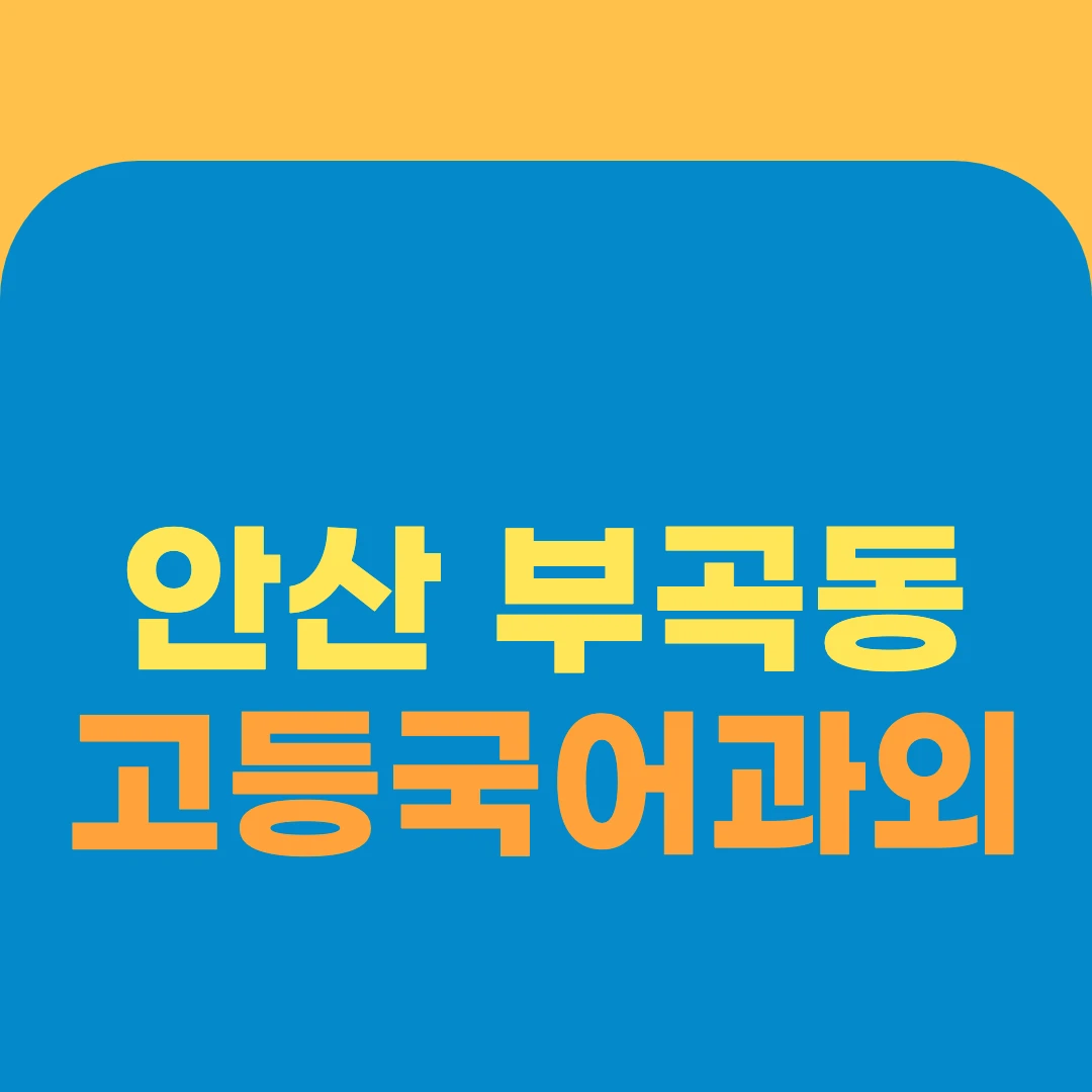 안산 부곡동 고등국어과외