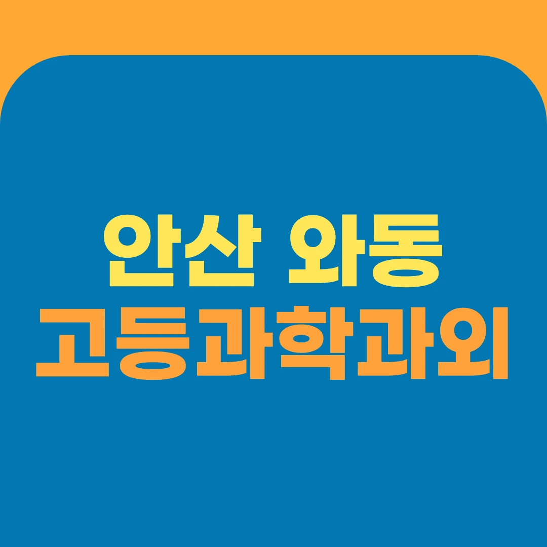 안산 와동 고등과학과외