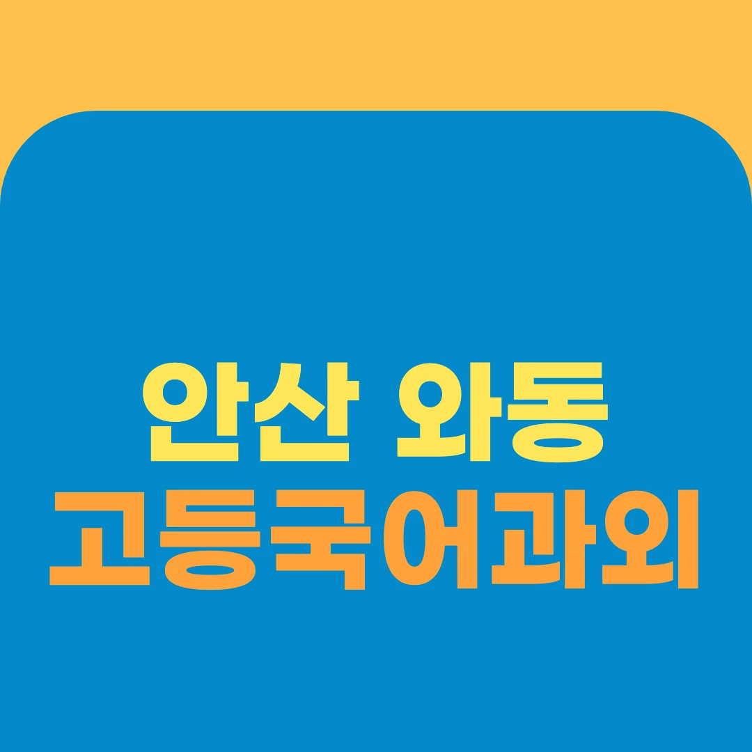 안산 와동 고등국어과외