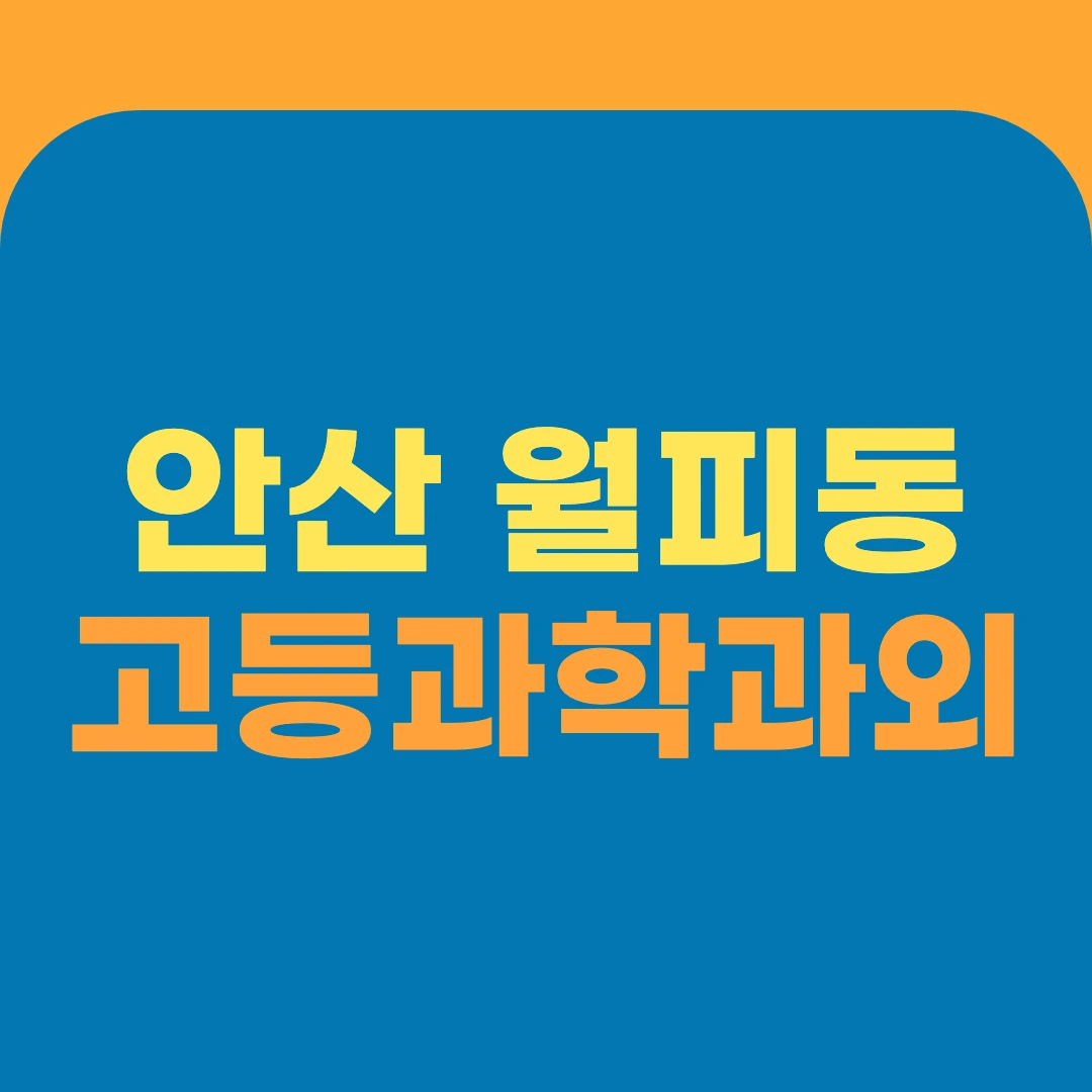 안산 월피동 고등과학과외