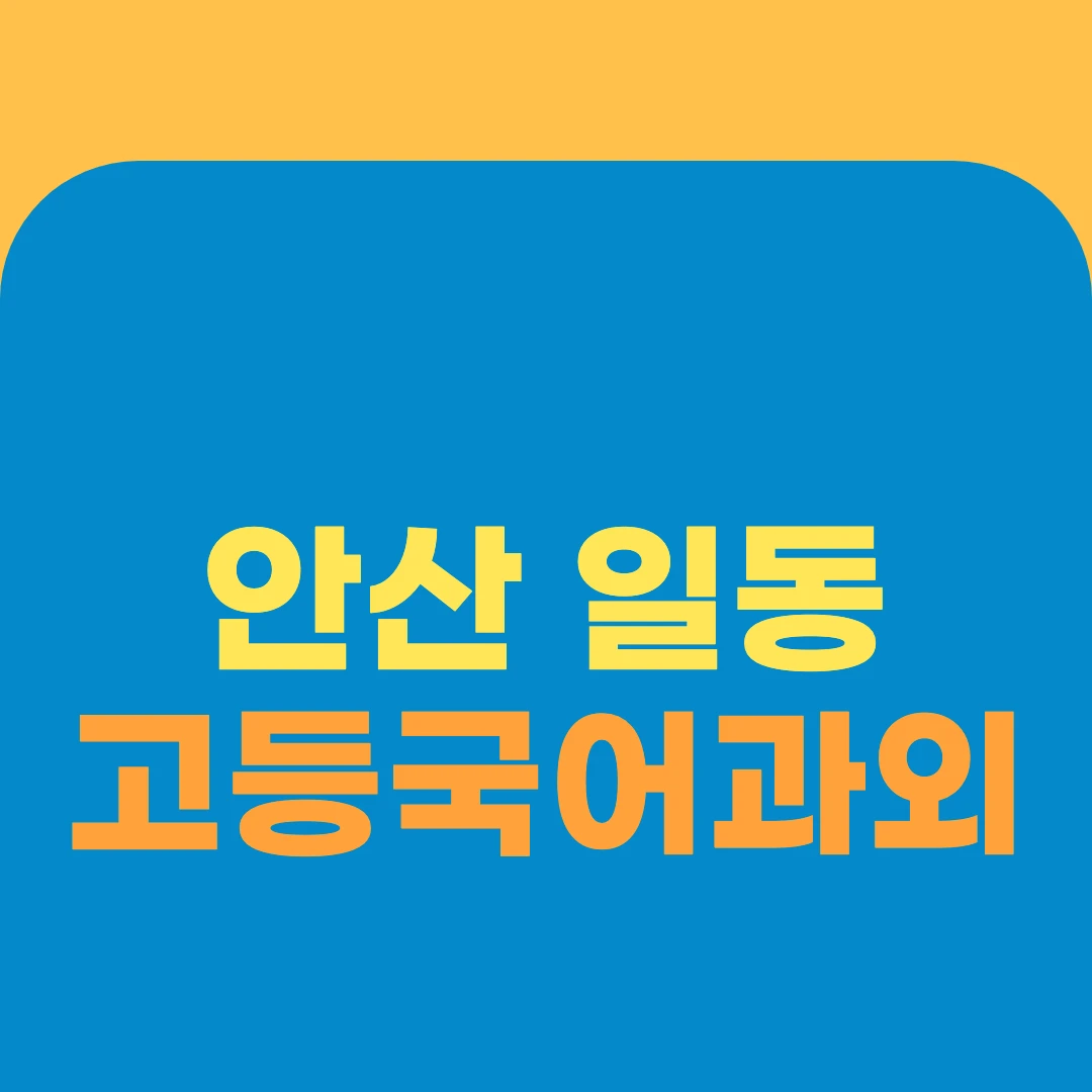안산 일동 고등국어과외