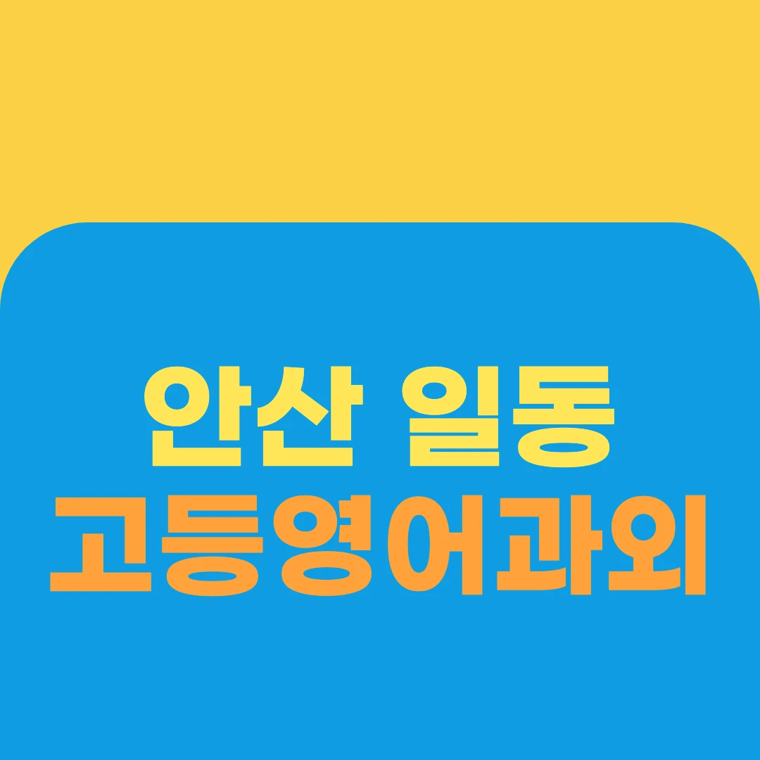 안산 일동 고등영어과외