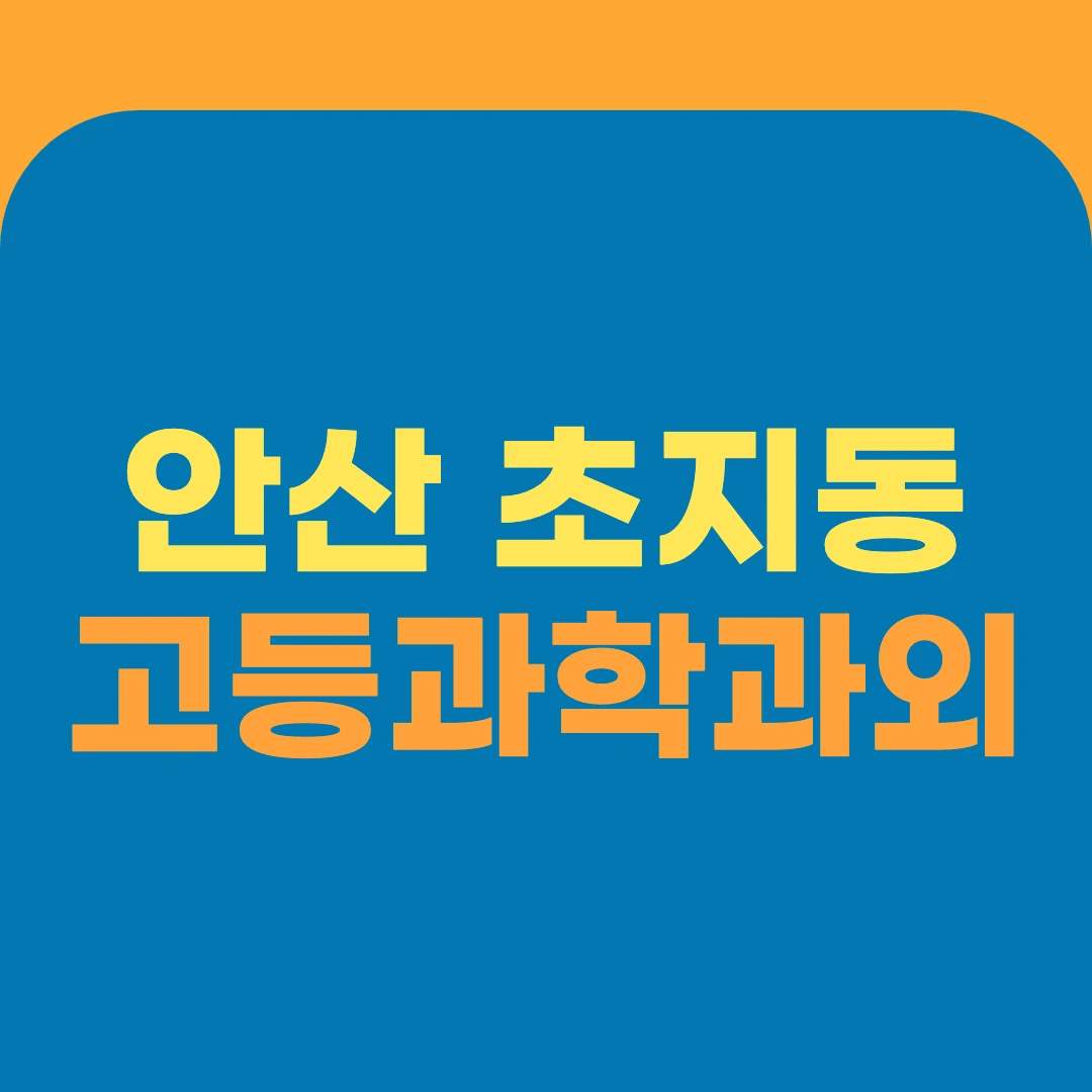 안산 초지동 고등과학과외
