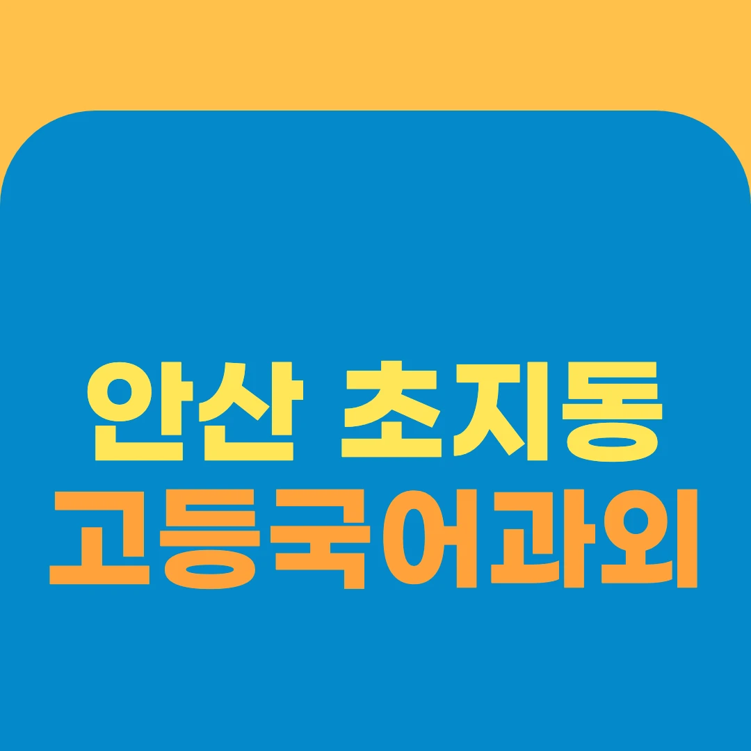 안산 초지동 고등국어과외