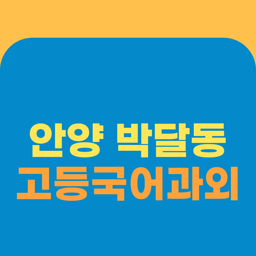 안양 박달동 고등국어과외