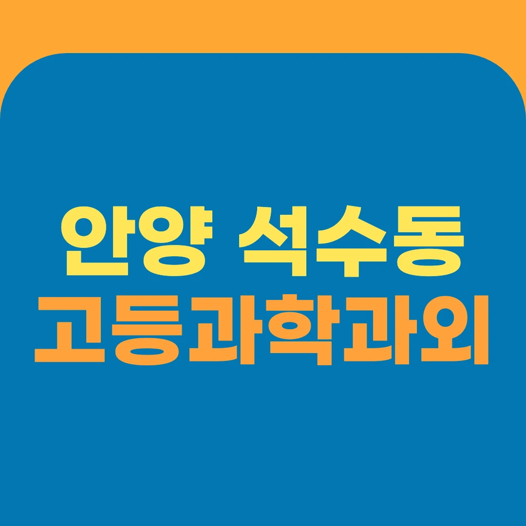 안양 석수동 고등과학과외