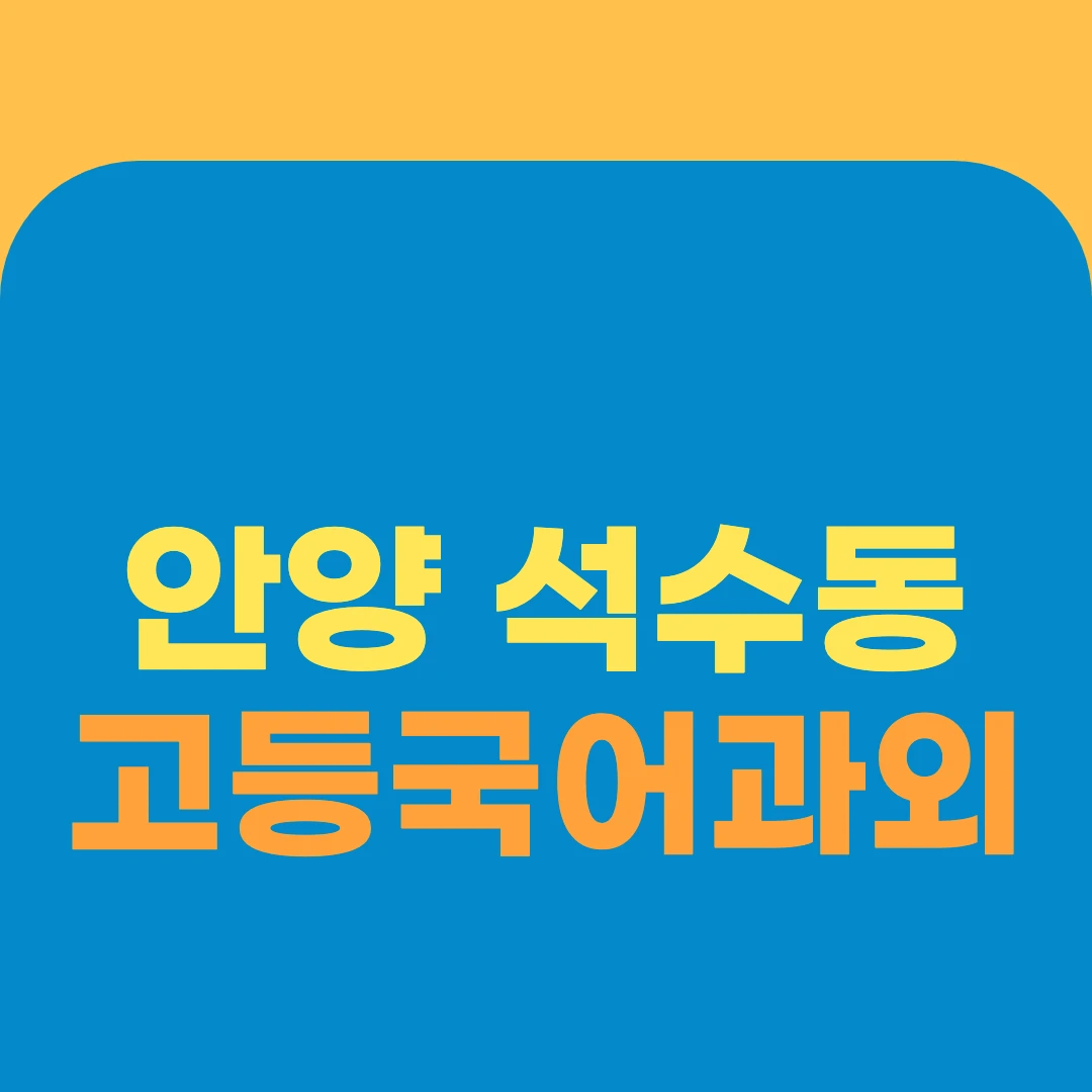 안양 석수동 고등국어과외