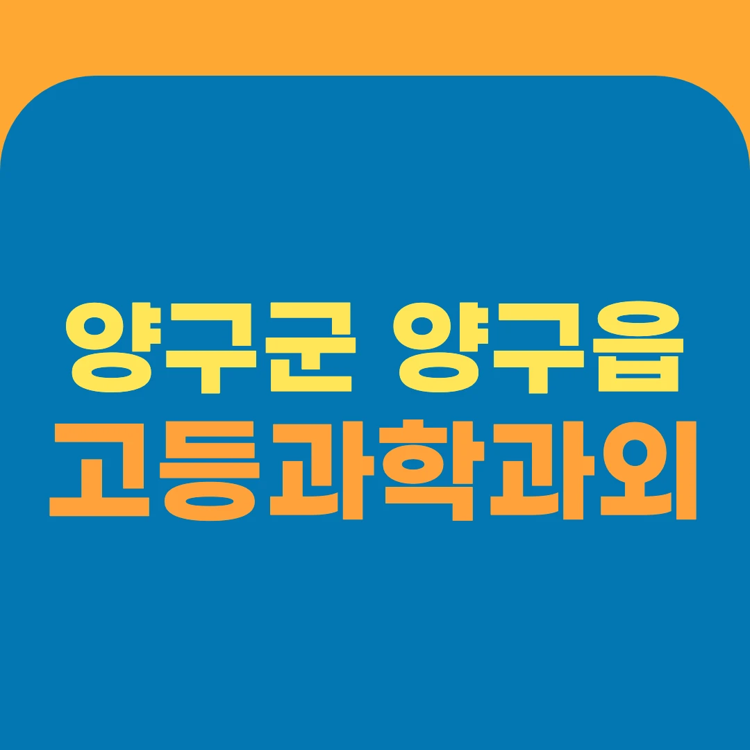 양구군 양구읍 고등과학과외