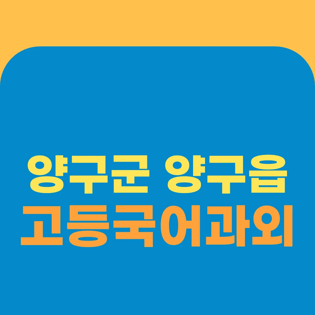 양구군 양구읍 고등국어과외