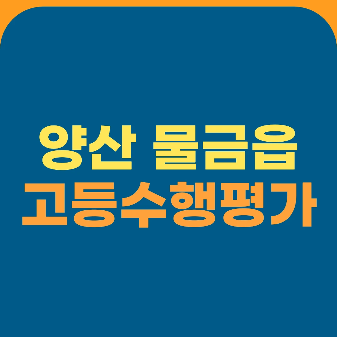 양산 물금읍 고등수행평가