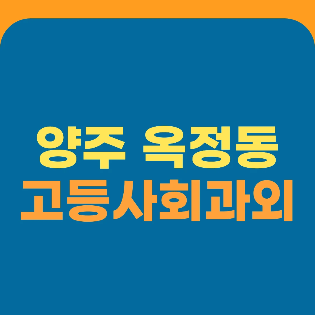양주 옥정동 고등사회과외