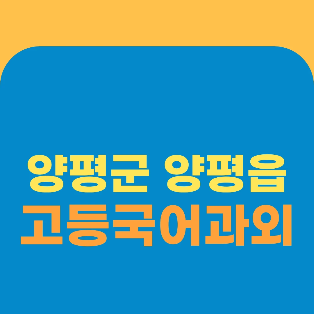 양평군 양평읍 고등국어과외
