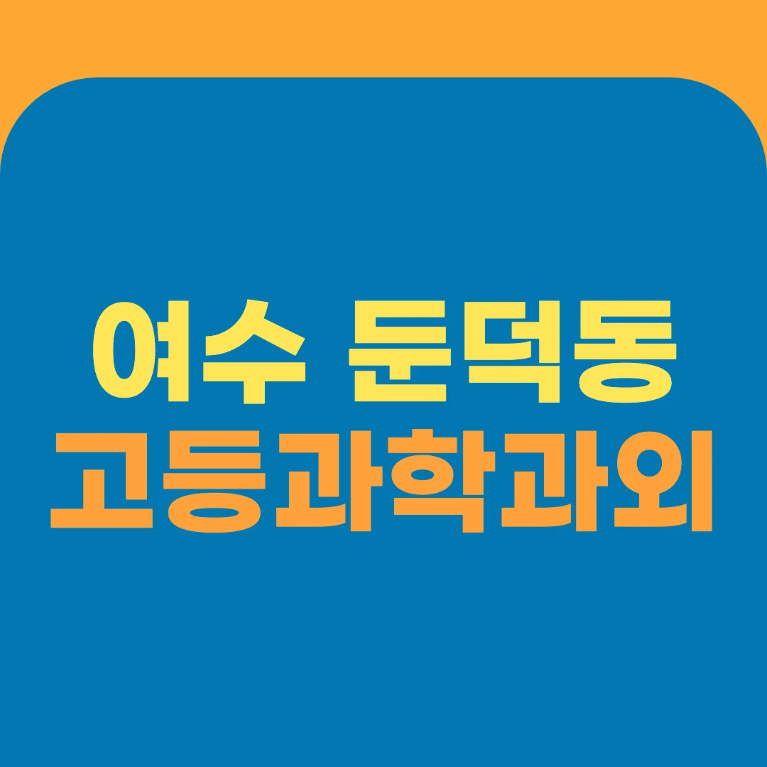 여수 둔덕동 고등과학과외